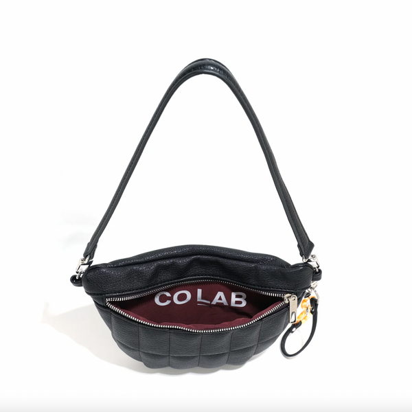 Co-Lab - Quilted Sling Crossbody Bag in Black