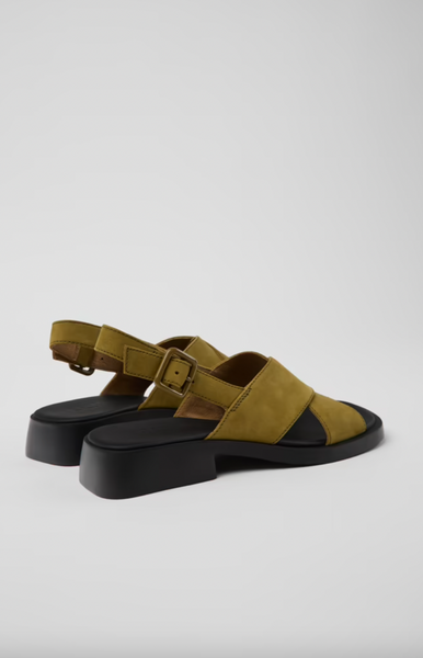 Camper - Cross-Strap Sandal in Olive Nubuck