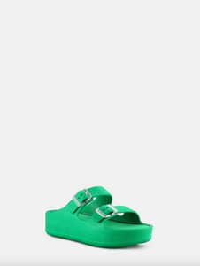 Lemon Jelly - Platform Sandal in Oasis Green - Adjustable Buckle