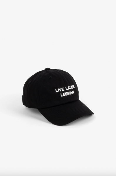 Intentionally Blank - LIVE LAUGH LESBIAN Ball Cap in Black