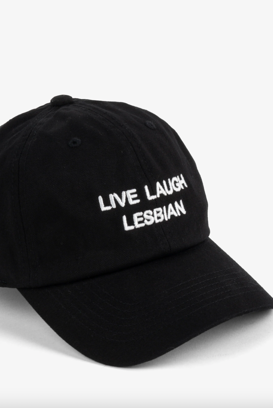 Intentionally Blank - LIVE LAUGH LESBIAN Ball Cap in Black