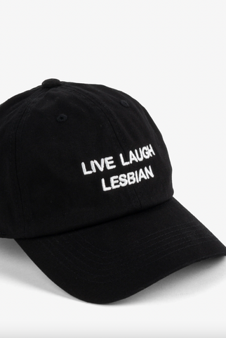 Intentionally Blank - LIVE LAUGH LESBIAN Ball Cap in Black