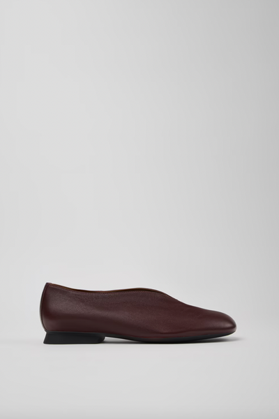 Camper - Casi Ballet Flat in Burgundy Leather