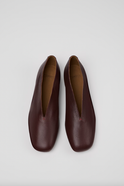Camper - Casi Ballet Flat in Burgundy Leather