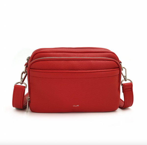 Co-Lab - Jordie Organizer Crossbody Bag in Cherry Red