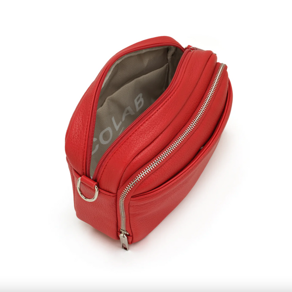 Co-Lab - Jordie Organizer Crossbody Bag in Cherry Red