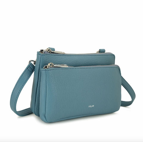Co-Lab - Double Zip Crossbody in Ocean
