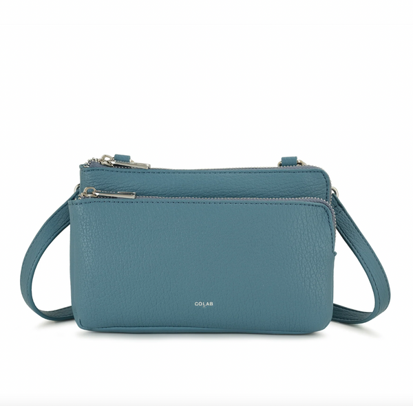 Co-Lab - Double Zip Crossbody in Ocean