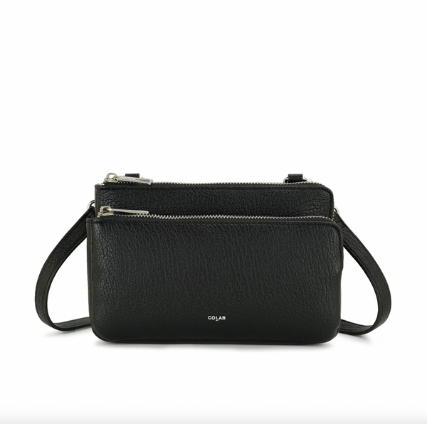Co-Lab - Double Zip Crossbody in Black