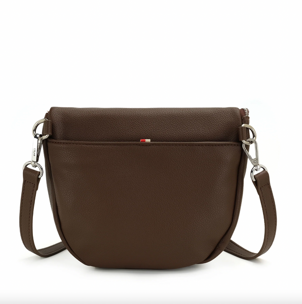 Co-Lab - Curved Flap Crossbody in Chocolate