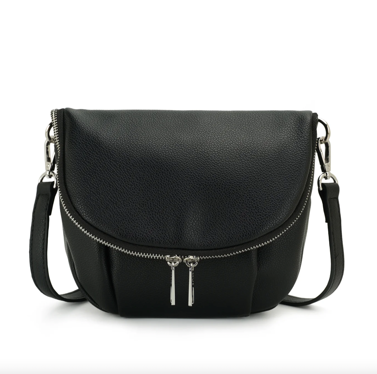 Co-Lab - Curved Flap Crossbody in Black