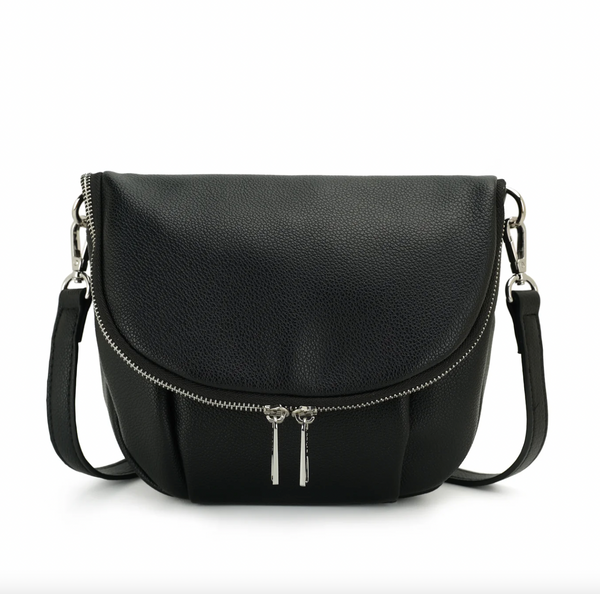 Co-Lab - Curved Flap Crossbody in Black