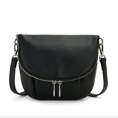 Co-Lab - Curved Flap Crossbody in Black