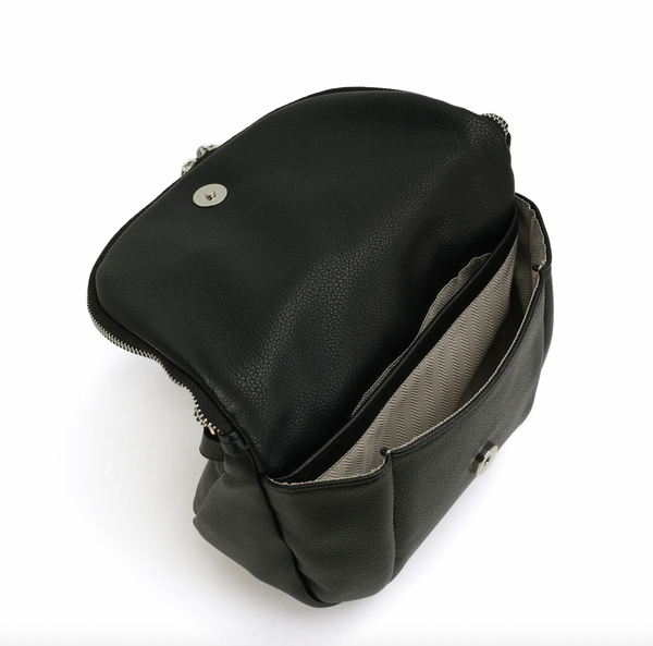 Co-Lab - Curved Flap Crossbody in Black