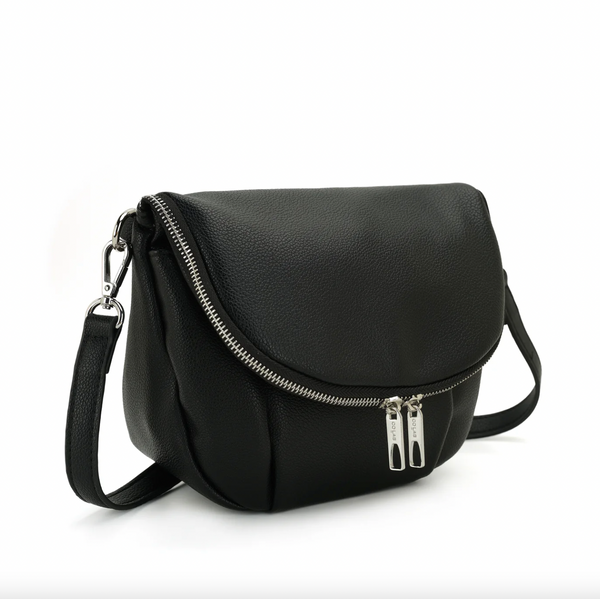 Co-Lab - Curved Flap Crossbody in Black