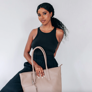 Co-Lab - Large Tote with Curved Handles in Taupe