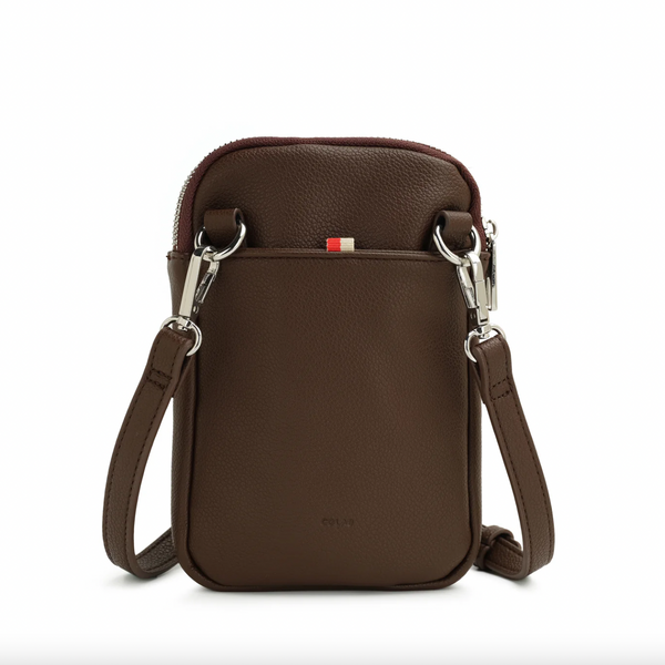 Co-Lab - Small Woven Tech Crossbody in Chocolate