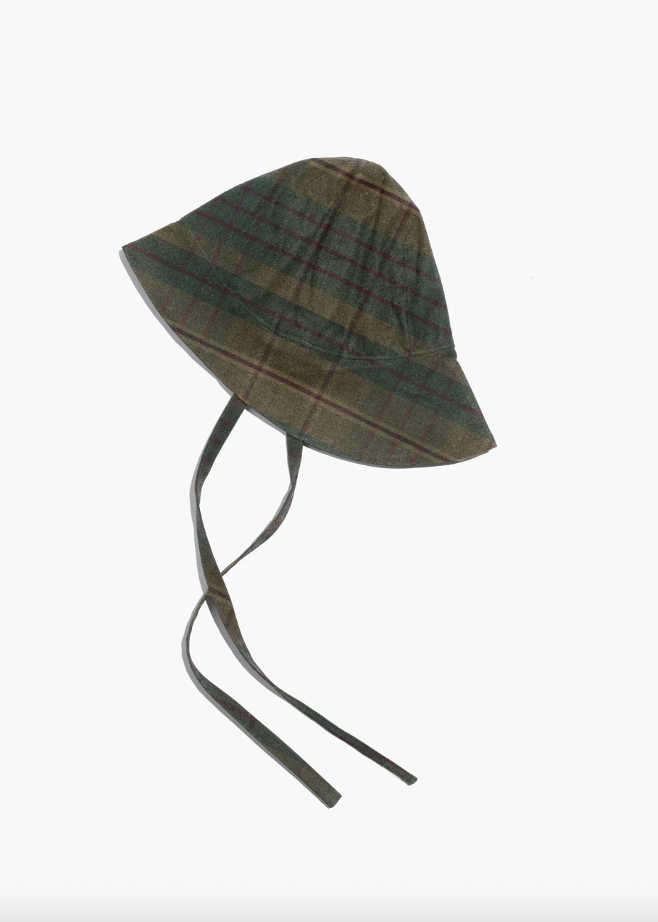Small Lot - Waxed Rain Hat in Autumn Plaid