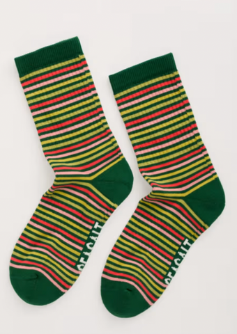 Seasalt Socks - Organic Cotton Cushioned Crew Sock in Multi Stripes