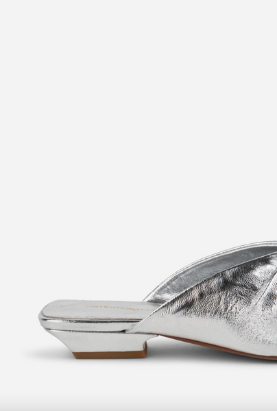 Intentionally Blank - Metallic Leather Slide in Mercury