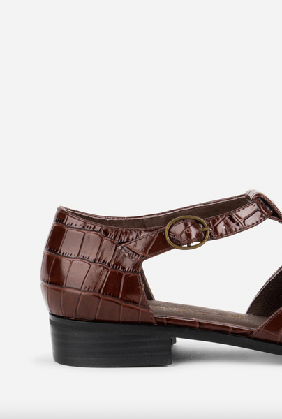 Intentionally Blank - Embossed Flat in Chocolate Croc