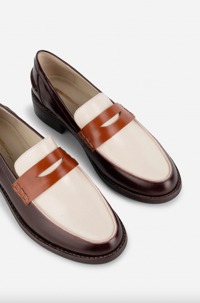 Intentionally Blank - Penny Loafer in Merlot Combo