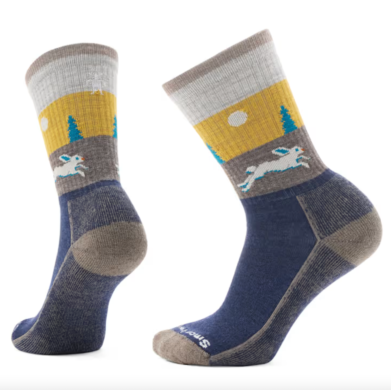 Smartwool - Everyday Rabbit Crew Socks in Yellow & Navy (Large)