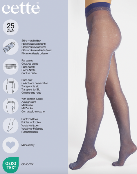 Cette - Sparkly Tights in Blue Silver