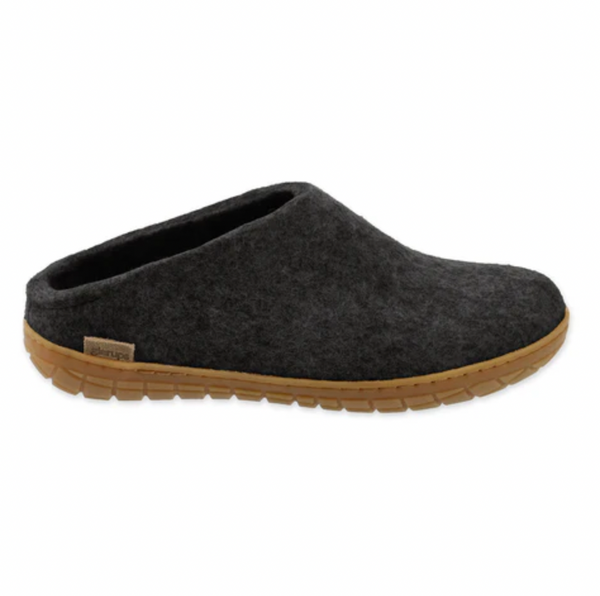 Glerups - Charcoal Open Heel Natural Rubber Sole