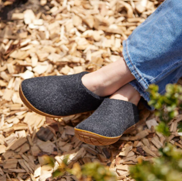 Glerups - Charcoal Open Heel Natural Rubber Sole