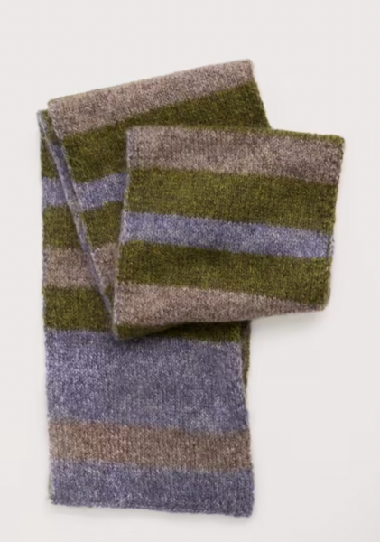 Seasalt - Striped Scarf in Moss/Lilac