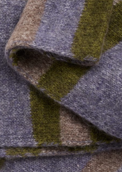 Seasalt - Striped Scarf in Moss/Lilac