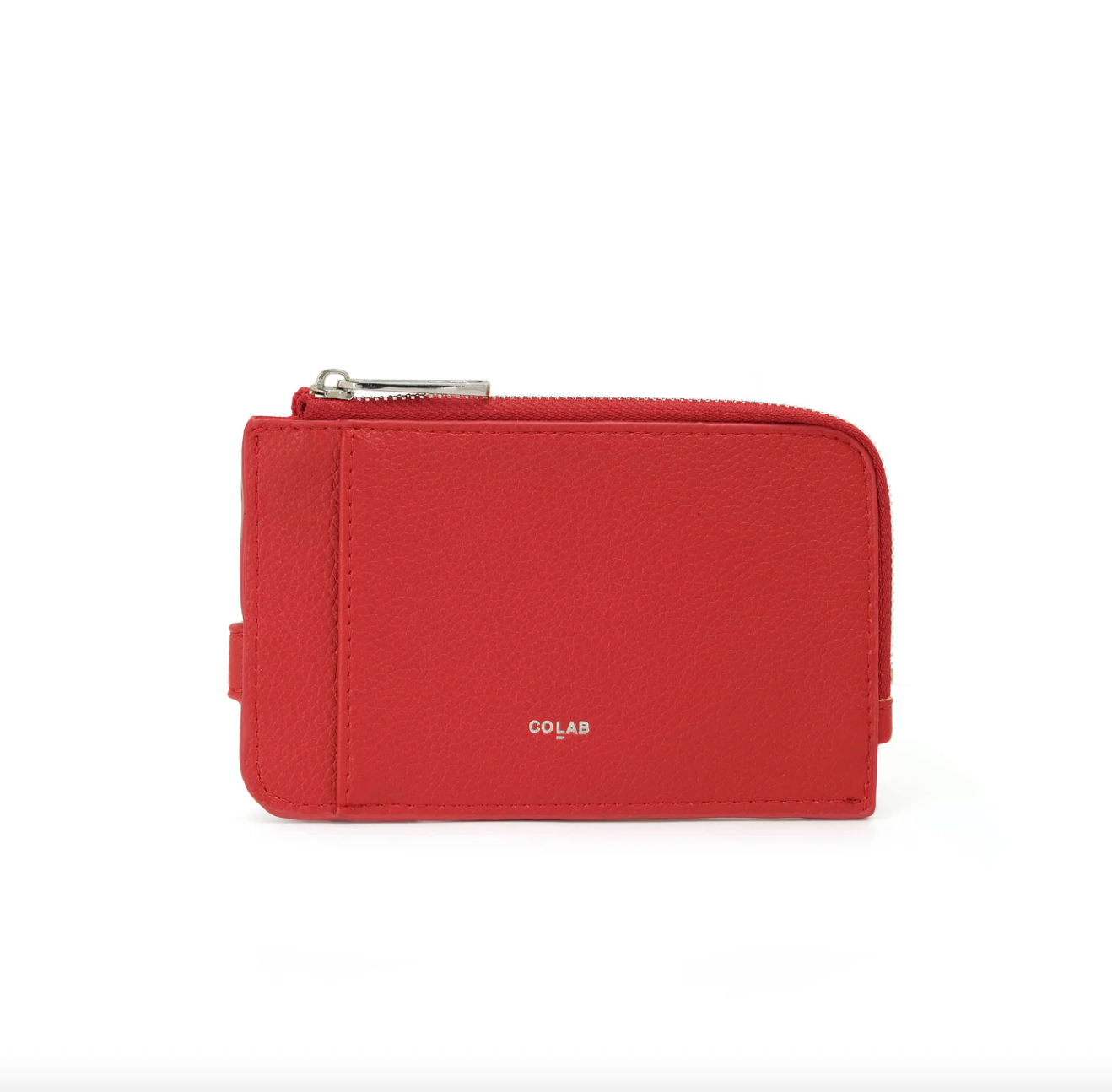 Co-Lab - Small Zip Card Wallet in Cherry Red