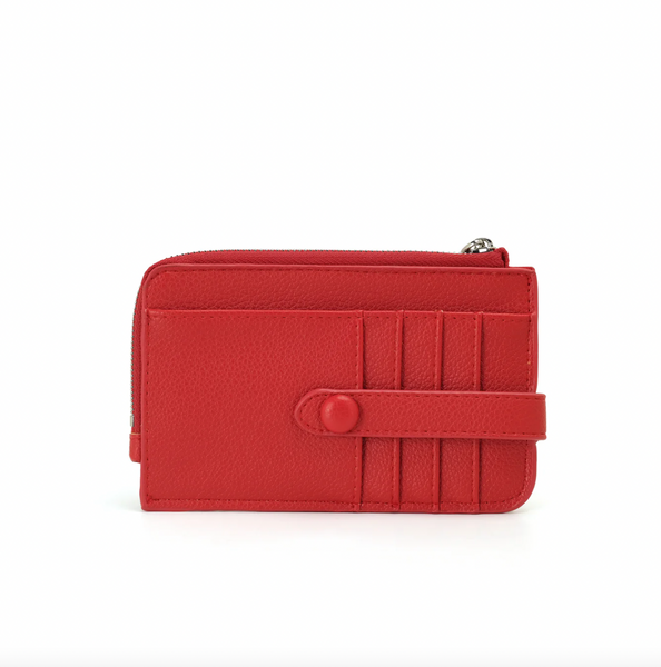 Co-Lab - Small Zip Card Wallet in Cherry Red
