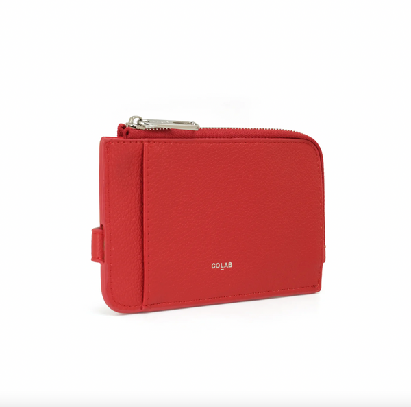 Co-Lab - Small Zip Card Wallet in Cherry Red