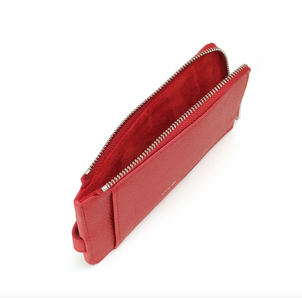 Co-Lab - Small Zip Card Wallet in Cherry Red