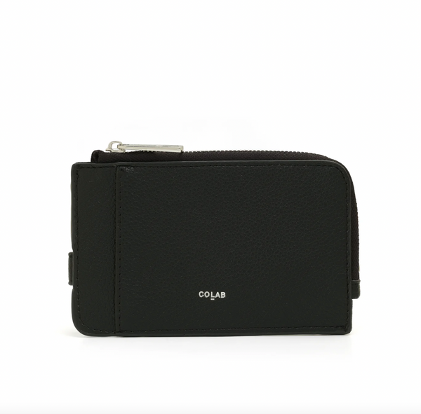 Co-Lab - Small Zip Card Wallet in Black