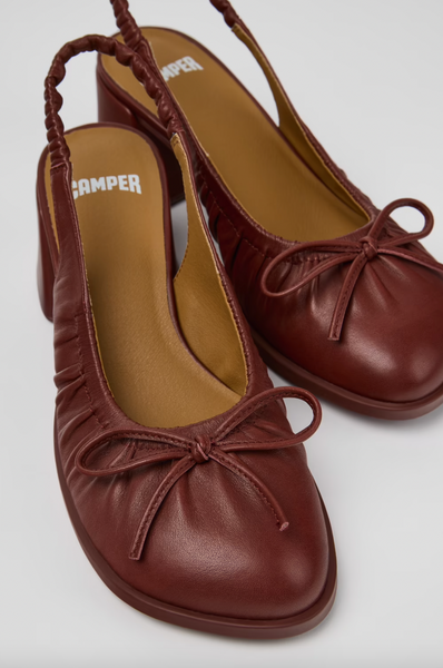 Camper - Ballet Slingback Pump in Burgundy