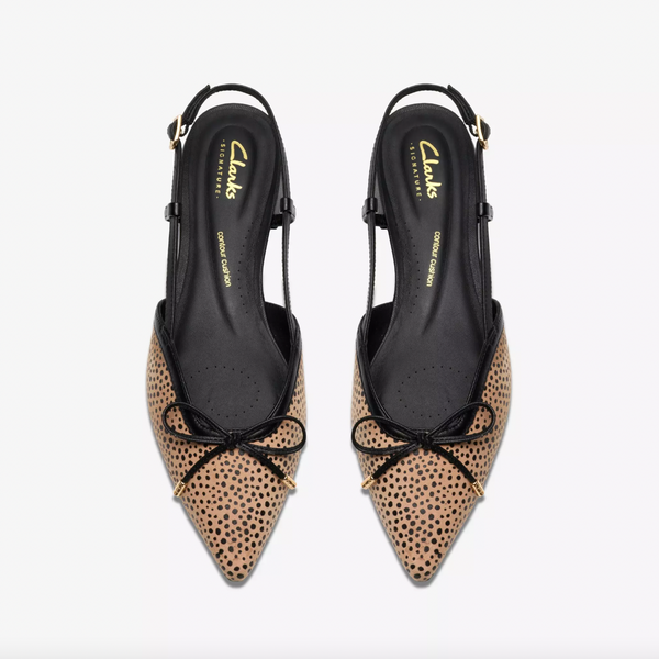 Clarks - Slingback Flat in Animal Print
