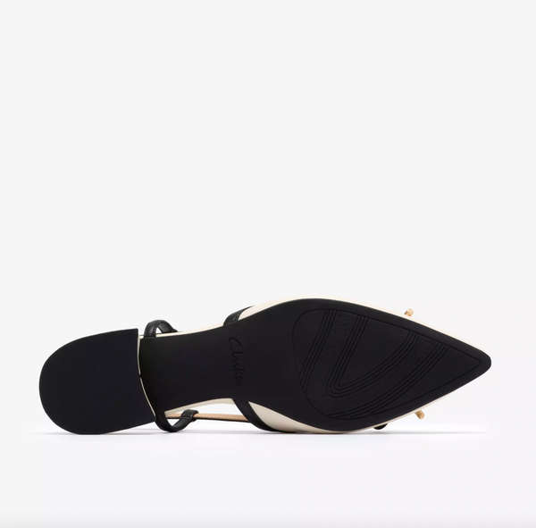 Clarks - Slingback Flat in Cream Leather