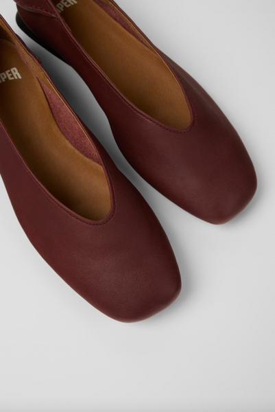 Camper - Ballerina Flat in Burgundy Leather