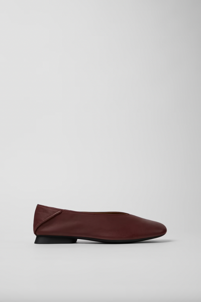 Camper - Ballerina Flat in Burgundy Leather