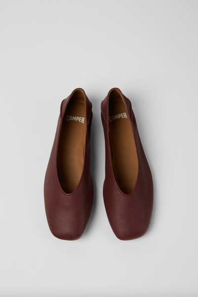 Camper - Ballerina Flat in Burgundy Leather