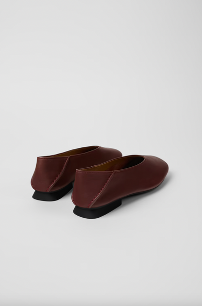 Camper - Ballerina Flat in Burgundy Leather