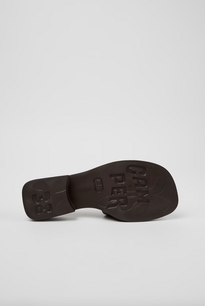 Camper - Embroidered Slide in Brown Suede