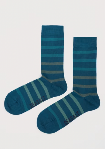 Seasalt Socks - Atlantic Stripes Bamboo Socks (Large)