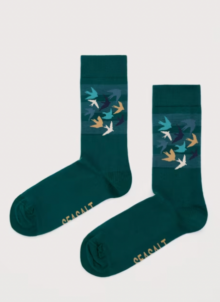 Seasalt Socks - Bamboo Socks in Swallows Print (Large)