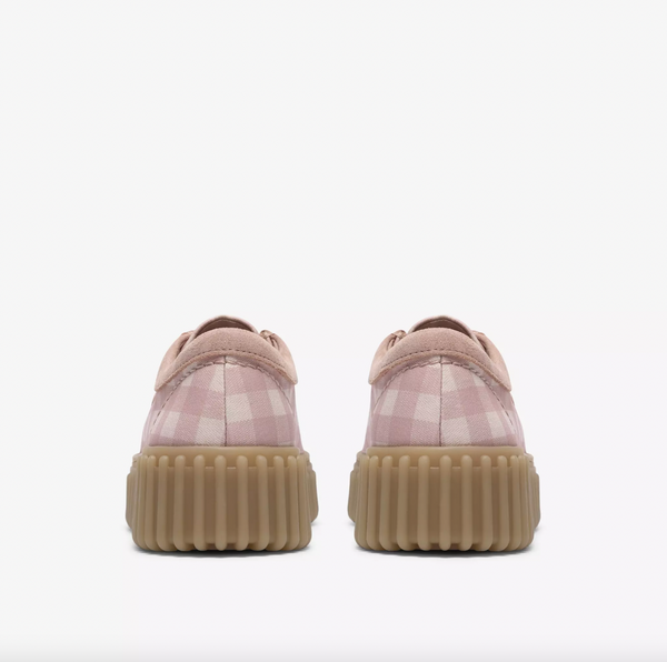 Clarks - Lace Up Shoe in Pink Gingham