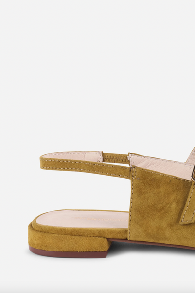 Intentionally Blank - Suede Slingback Flat in Cumin