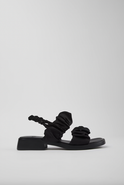 Camper - Vegan Ruffle Sandal in Black